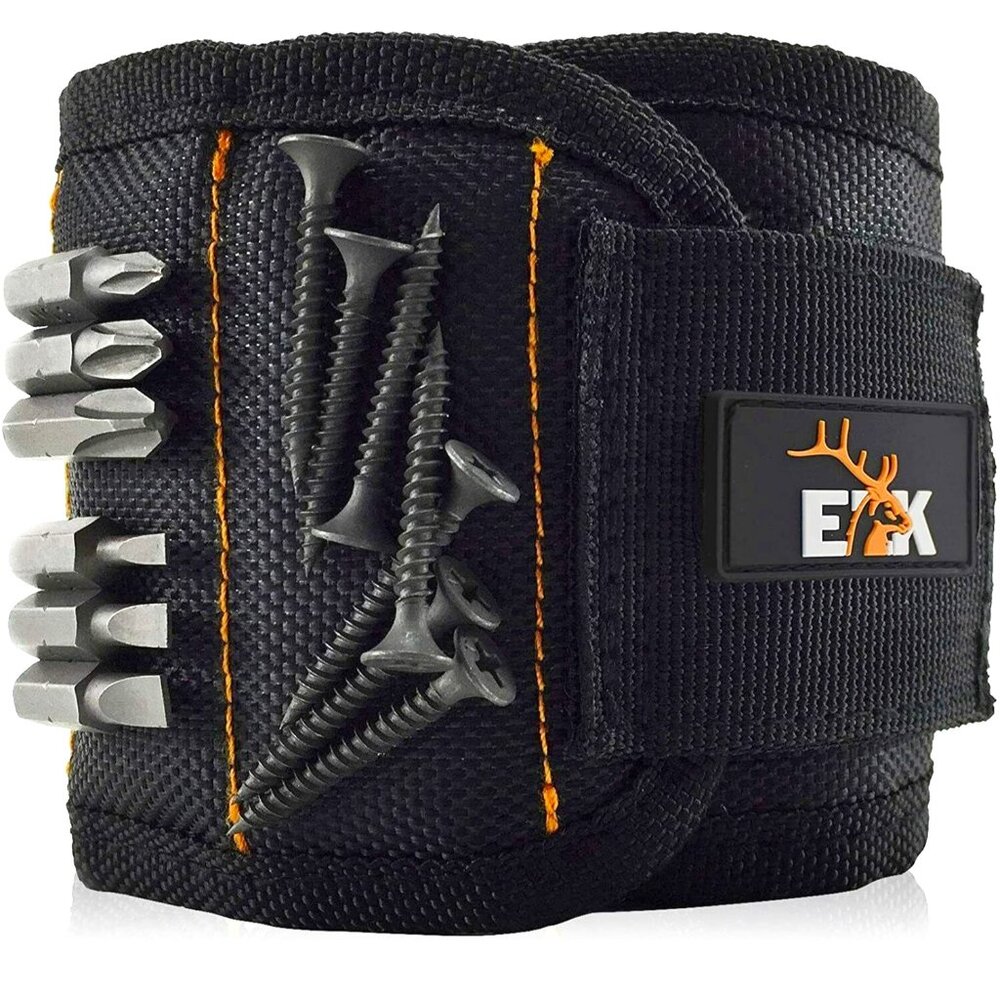 Magnetic Wristband with Strong Magnets for Holding Screws, Nails, & Drill Bits